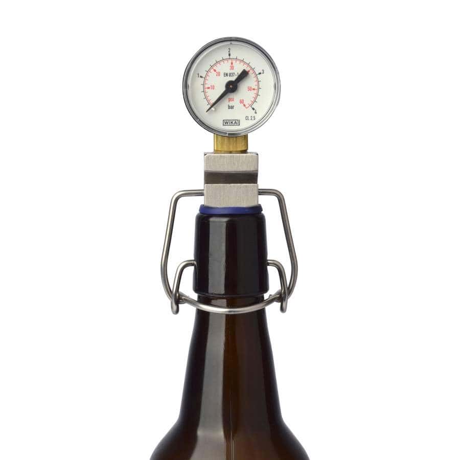 Flaschenmanometer mit Bügelverschluss