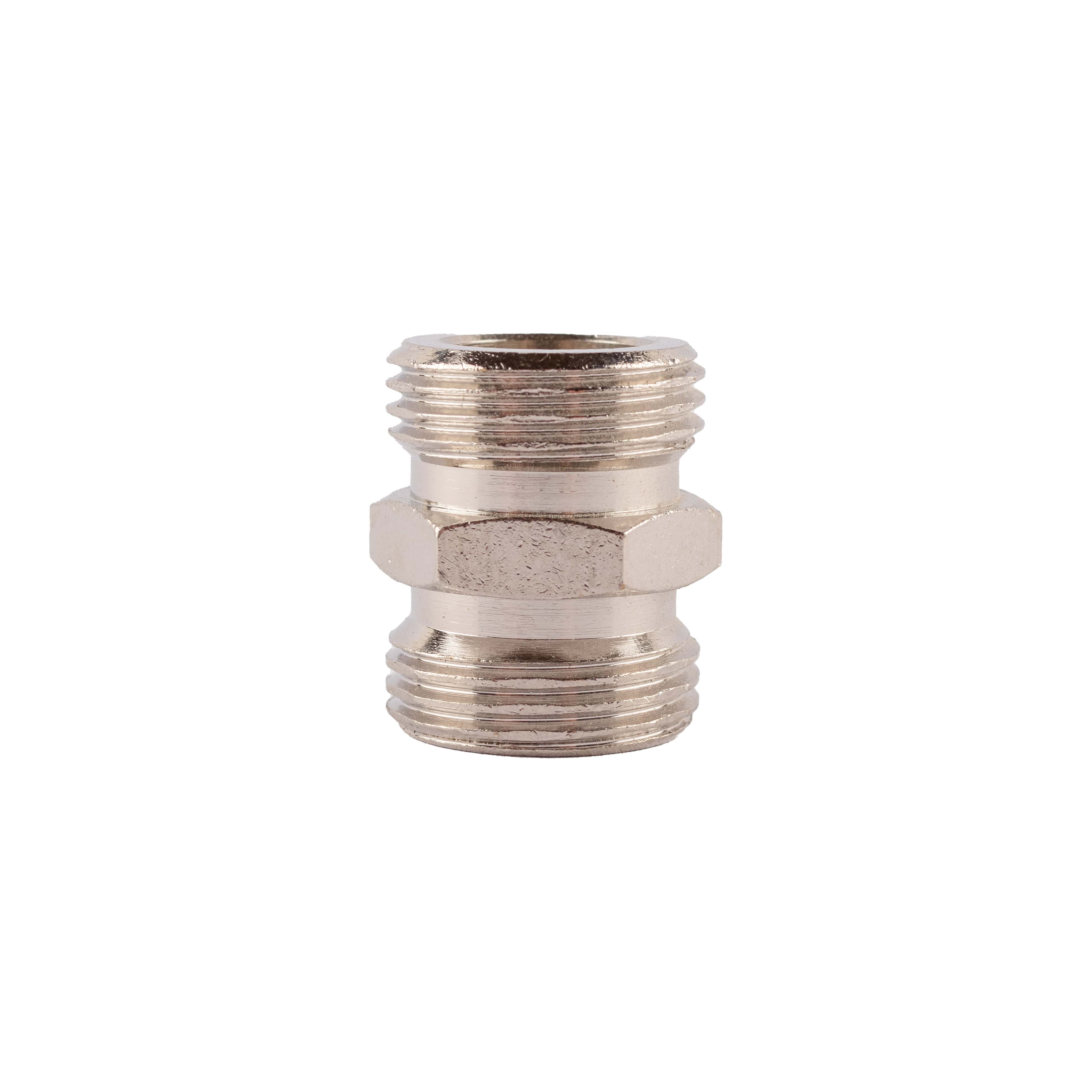 Doppelnippel 5/8" LW 7 mm mit Sechskant Edelstahl